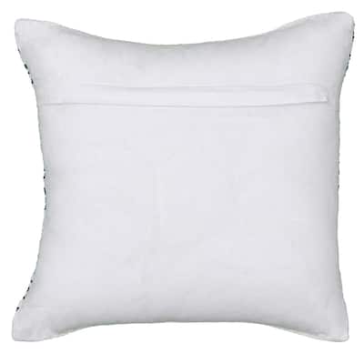 HomeRoots 18" X 18" Blue White And Gray 100% Cotton Chevron Zippered Pillow