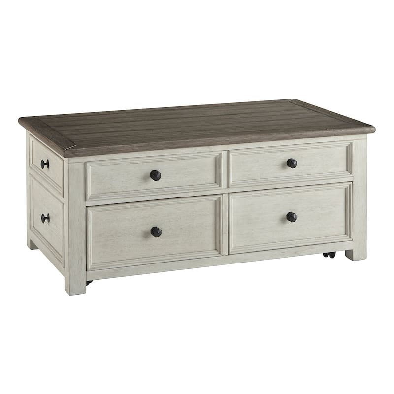 Signature Design by Ashley Bolanburg Brown/White Coffee Table with 1 End Table - 46" W x 26" D x 19" H