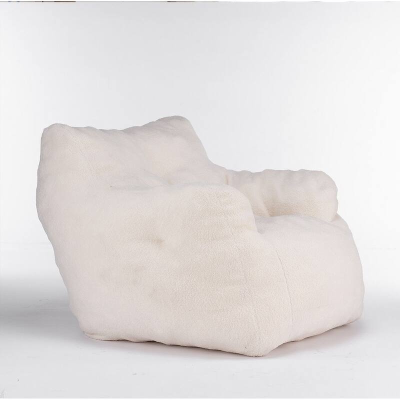 Soft Teddy Cloth Bean Bag Chair Tufted Foam Filling