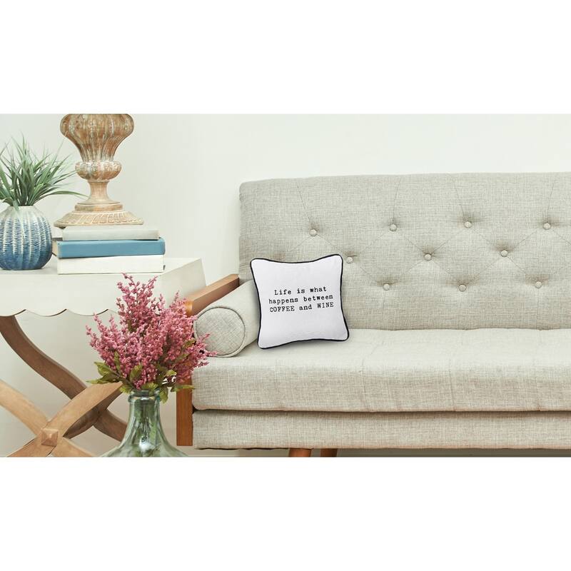 Coffee And Wine 10" x 10" Printed Throw Pillow