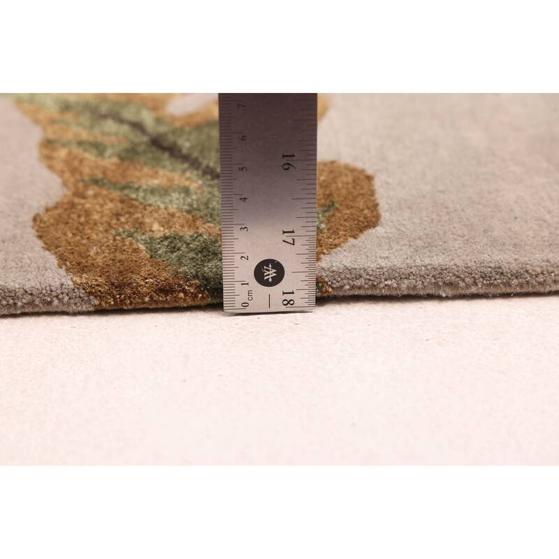 ECARPETGALLERY Hand-knotted Opulence Light Grey Silk, Wool Rug - 8'1 x 9'9