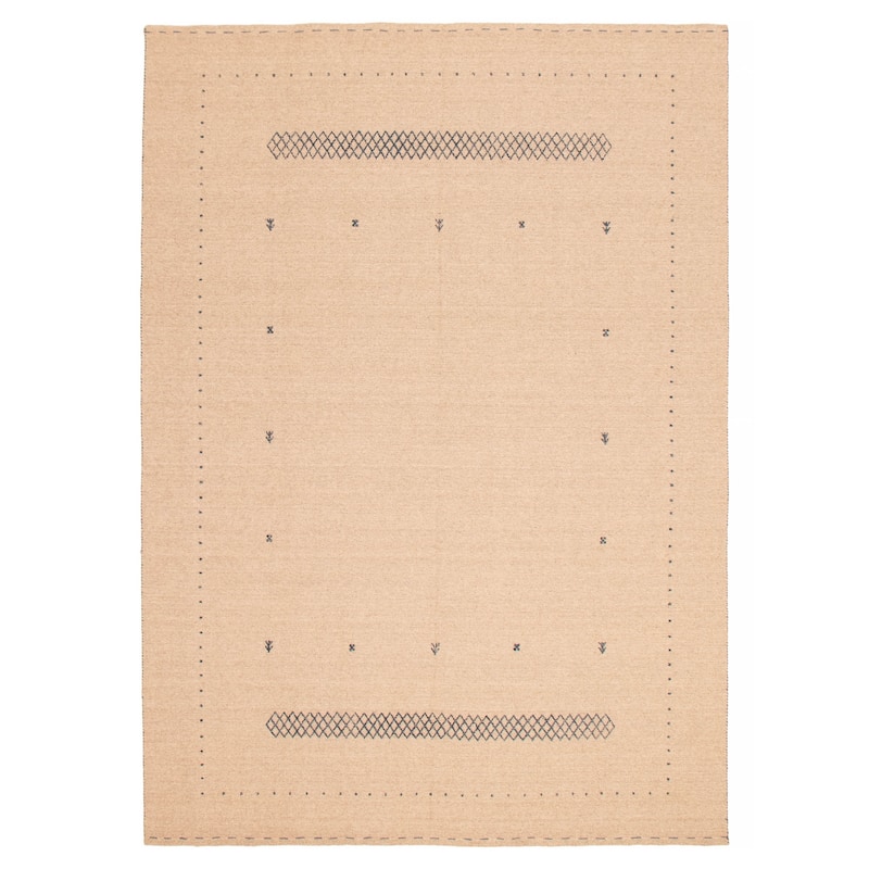 Kashkuli Gabbeh Tan Rug 7'11" x 11'1" - 7'11 x 11'1 - Tan - 7'11 x 11'1