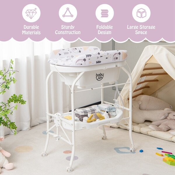 Babyjoy Baby Changing Table with Bathtub Folding Portable Diaper See Details On Sale Bed Bath Beyond 37916110