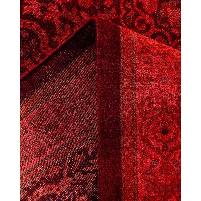 Contemporary Overdyed Wool Hand Knotted Runner - 2' 7" x 12' 5"