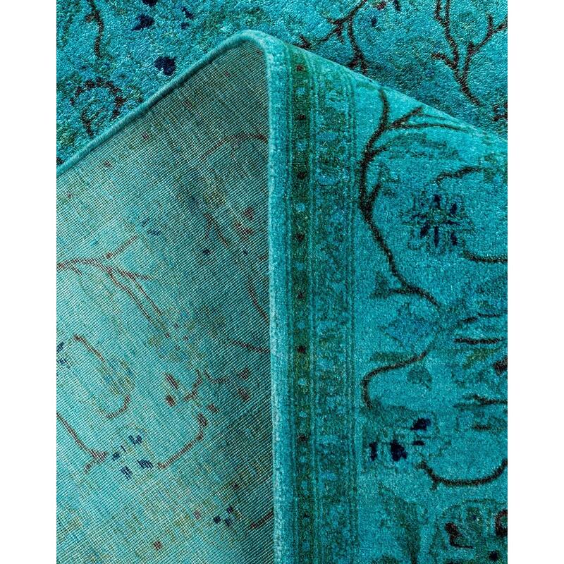 Contemporary Overdyed Wool Hand Knotted Area Rug - 4' 3" x 5' 10"