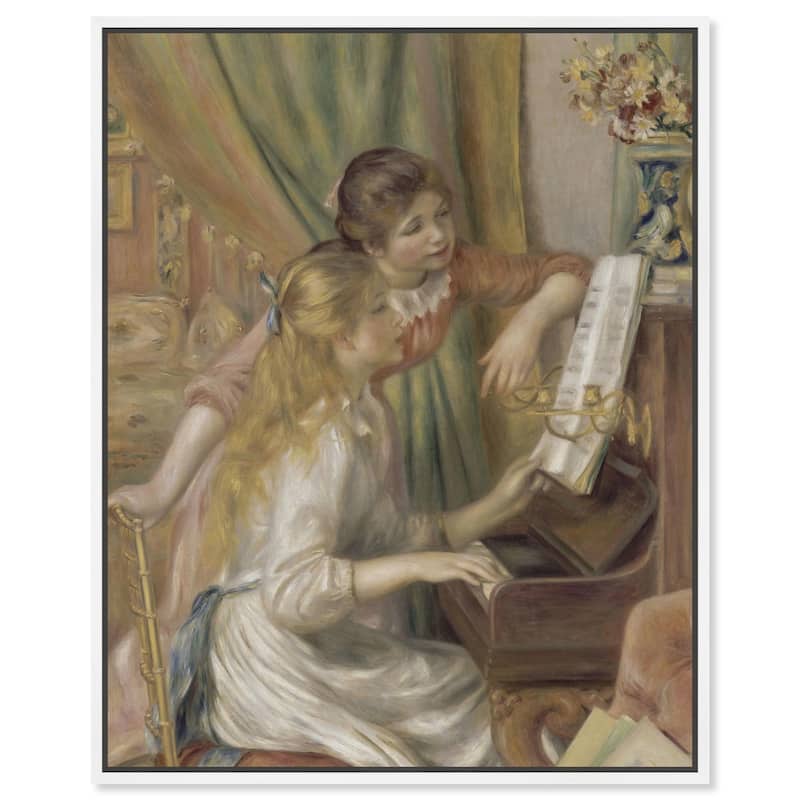 Young Girls at the Piano Canvas by Art Remedy - White - 16" x 20"