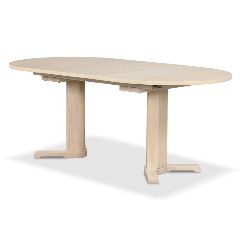 Furniture of America Zailen Mid-Century Modern 5-Piece White Oak Wood Extendable Dining Table Set