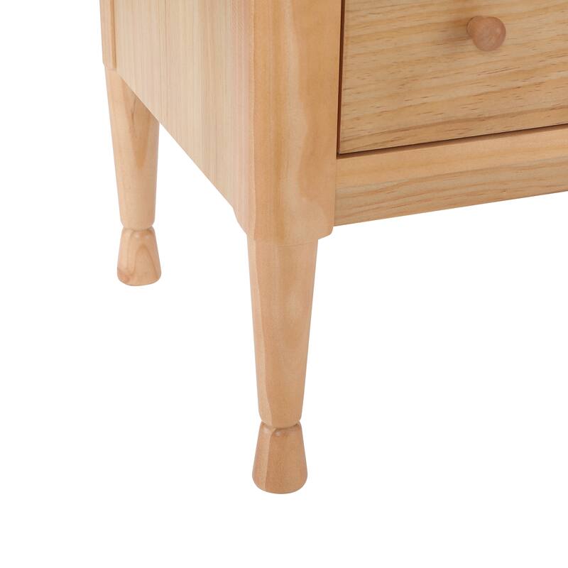 Christopher Knight Home - Modern Minimalist 23.62" Nightstand with Roller Glide Drawers & Tray Top, Versatile Home Use