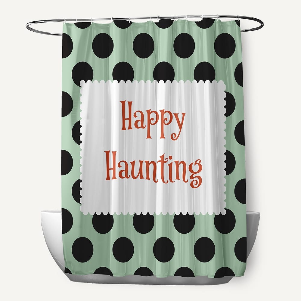 Halloween Happy Haunting Dots Shower Curtain