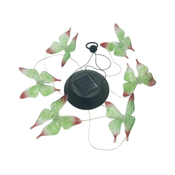 Green Solar Six Butterfly Wind Chimes