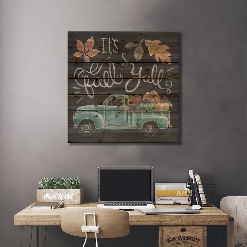 Harvest Chalk VIII Print On Wood by Mary Urban - Multi-Color
