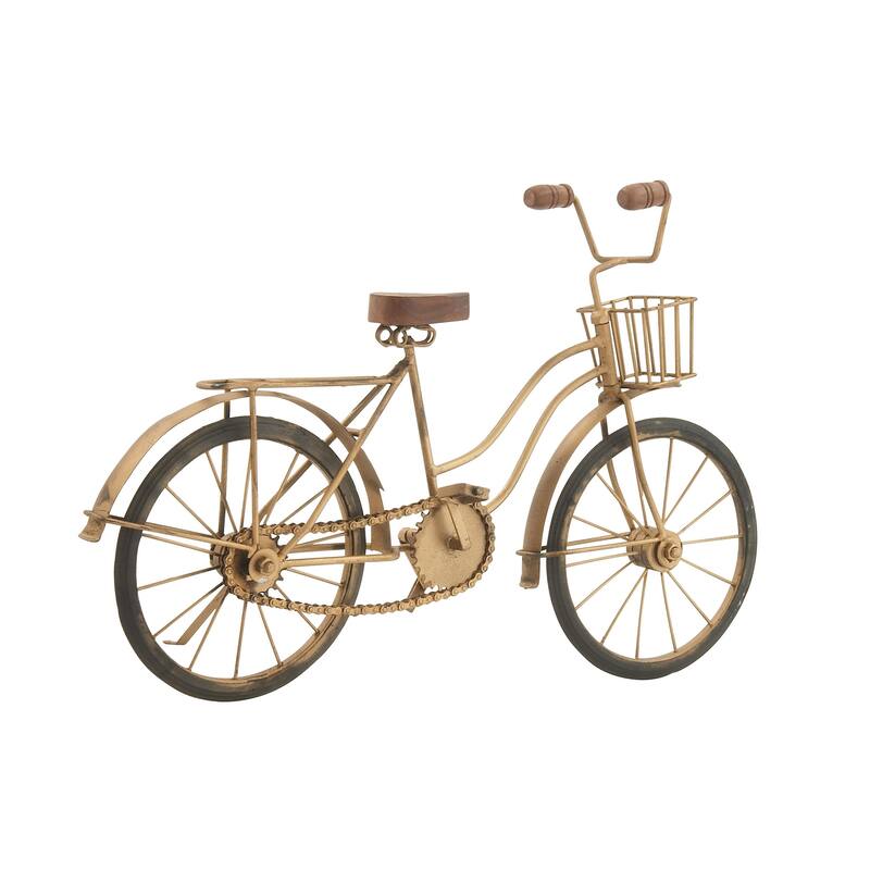 Brown Metal Bike Decorative Sculpture - 19 x 5 x 12