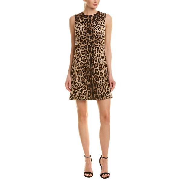 animal print a line dress