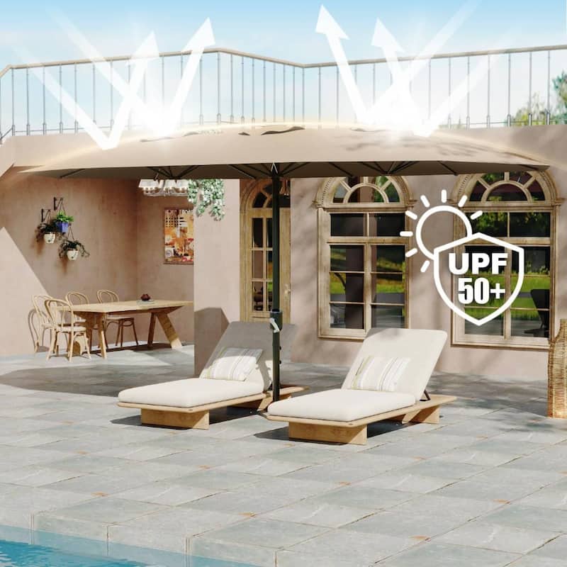 13FT Double-Sided Patio Umbrella for Deck, Pool, Garden, Backyard