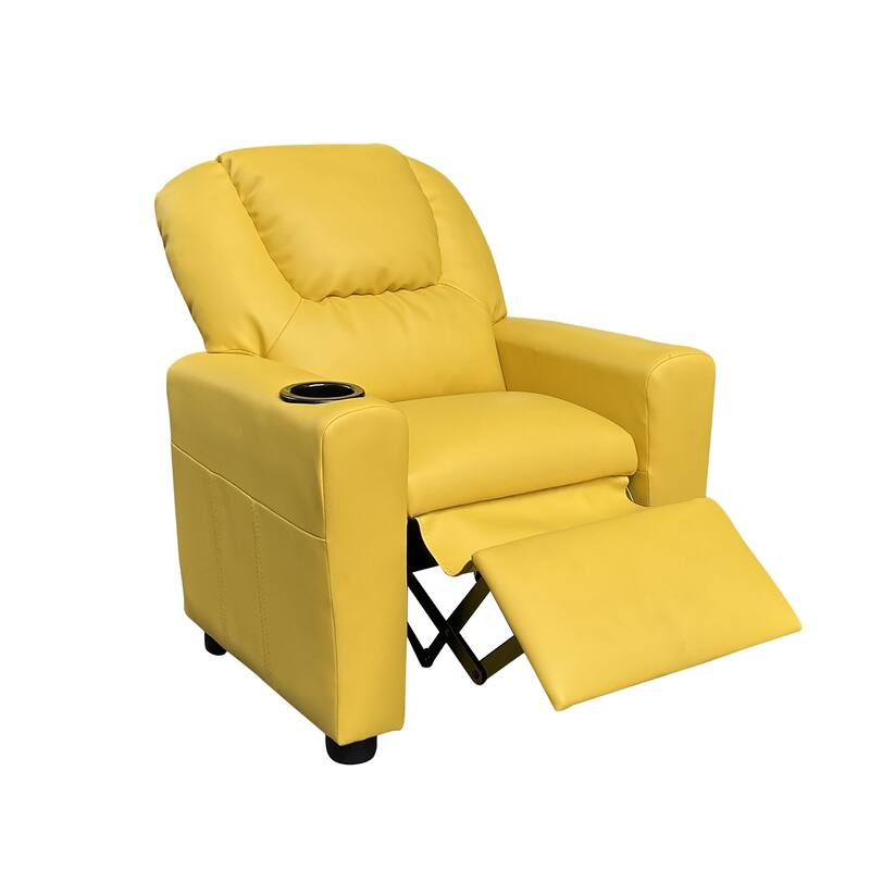 PU Leather Kids Recliner Chair with Cup Holder