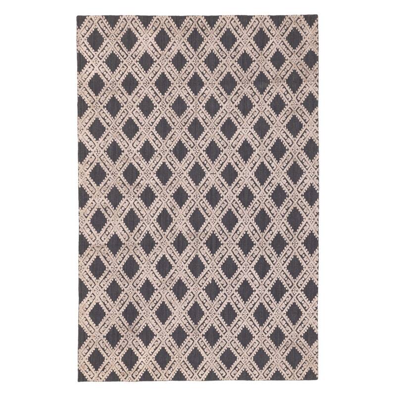 ECARPETGALLERY Hand Loomed Elysian Dark Grey Viscose, Wool Rug - 5'11 x 8'11