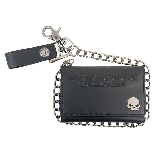 Harley-Davidson Men/'s Currency /& Coin Biker Tri-Fold Medium Wallet IM2118L-BLACK