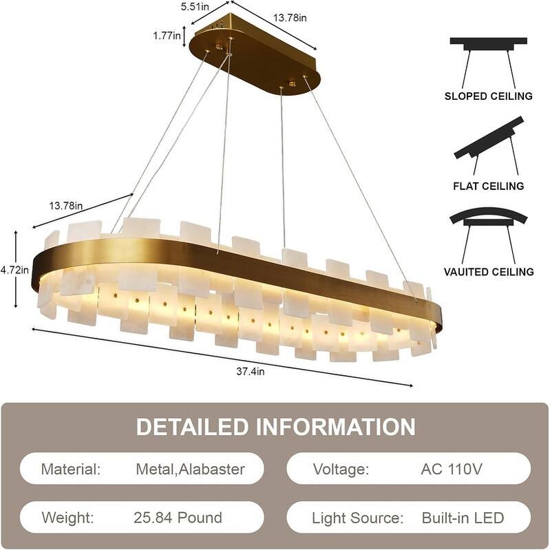 Light luxury marble ring pendant lamp