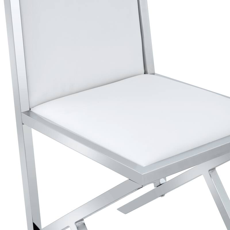 Set of 2, Metal Framed PU Dining Chairs: Ergonomic Design, A Simple And Luxurious Choice