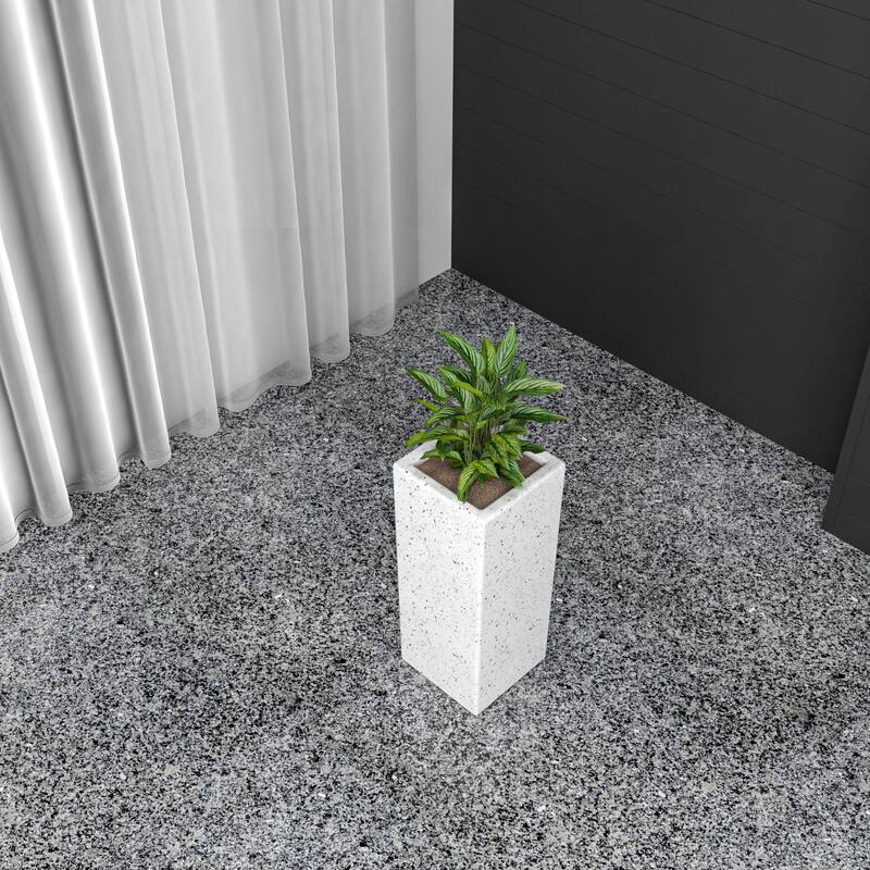 Modern Tall Square in Fiberstone and MGO Clay Planter Terra Series