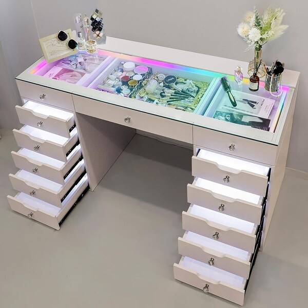 Vanity dresser with lights discount