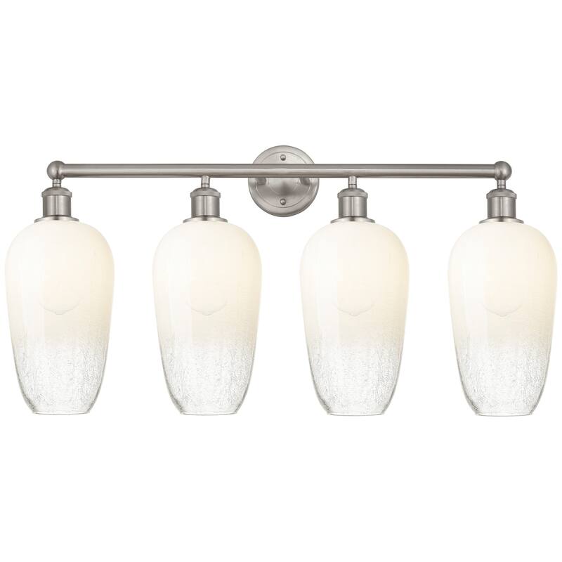 Innovations Lighting 616-4W-18-34 Brookhaven Flute Vanity Brookhaven - Brushed Satin Nickel / Opal