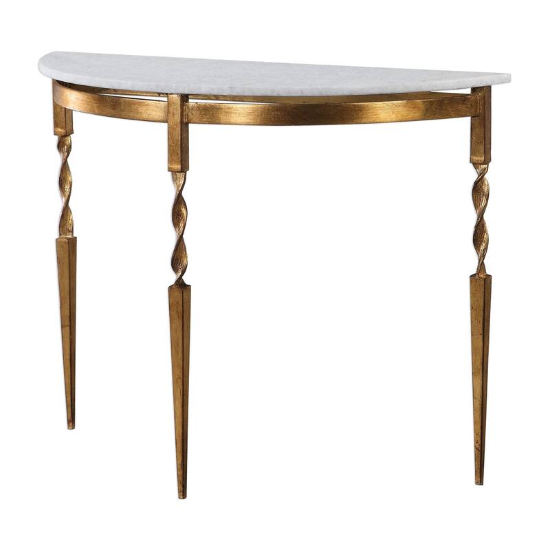 Uttermost Imelda 40" Long Marble Top Iron Console Table