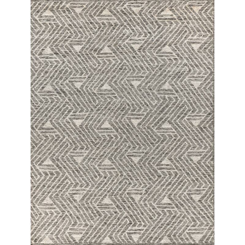 EXQUISITE RUGS Eaton Hand-knotted Wool/Bamboo Silk Charcoal/Ivory Area Rug.