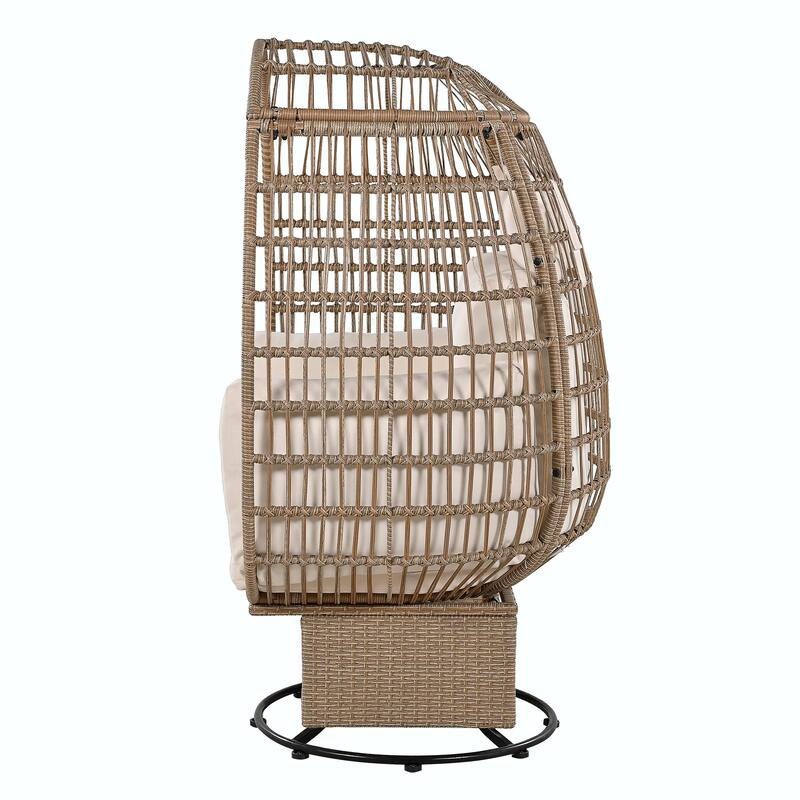 Swivel Rattan Egg Patio Chair with Cushions and Rocking Function