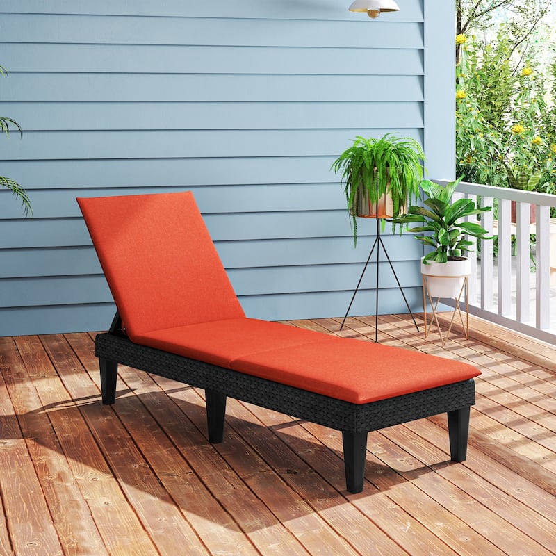 Gymax 2PCS Patio Lounge Chair Recliner Chair w/ 3-Position Adjustable