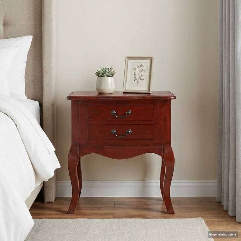 vidaXL Side Table Brown 23.82 x 11.81 x 24.02 in Solid Mahogany Wood - 23.82 x 11.81 x 24.02 in