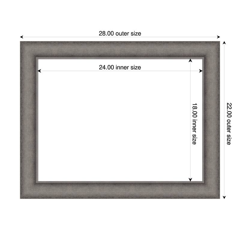 Amanti Art Burnished Concrete Framed Dry Erase Magnetic Board - 28 x 22 in