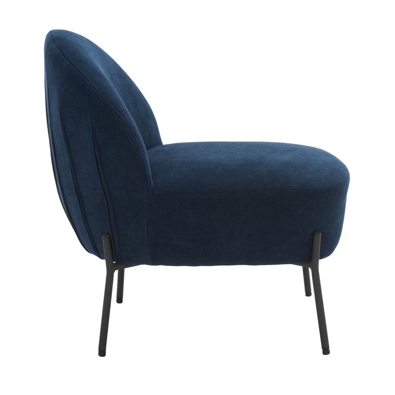 SAFAVIEH Geena Petite Velvet Slipper Chair - 21 In. W x 26 In. D x 26 In. H - 21Wx26Dx26H