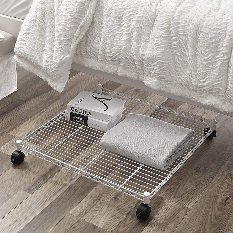 Suprima® Rolling Underbed Square Shelf by DormCo - White