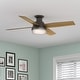 preview thumbnail 1 of 22, Hunter 52" Dempsey Flush Mount Ceiling Fan w/ LED Light Kit, Handheld Remote - Contemporary, Transitional - Low Profile New Bronze