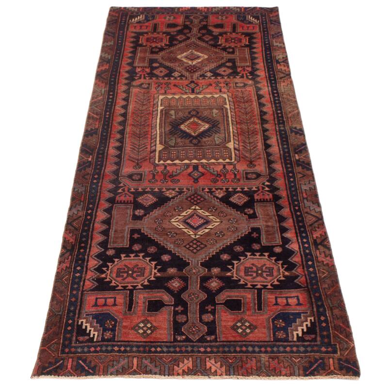 ECARPETGALLERY Hand-knotted Konya Anatolian Navy Wool Rug - 3'8 x 10'2