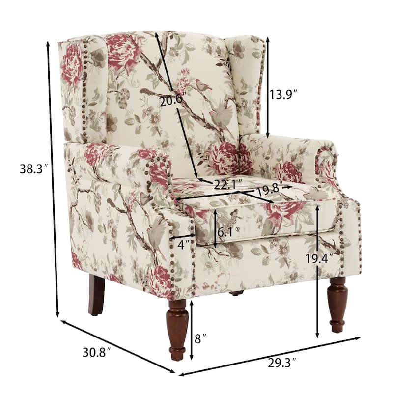 Upholstered Accent Chair Nailhead Trim Arm Chair