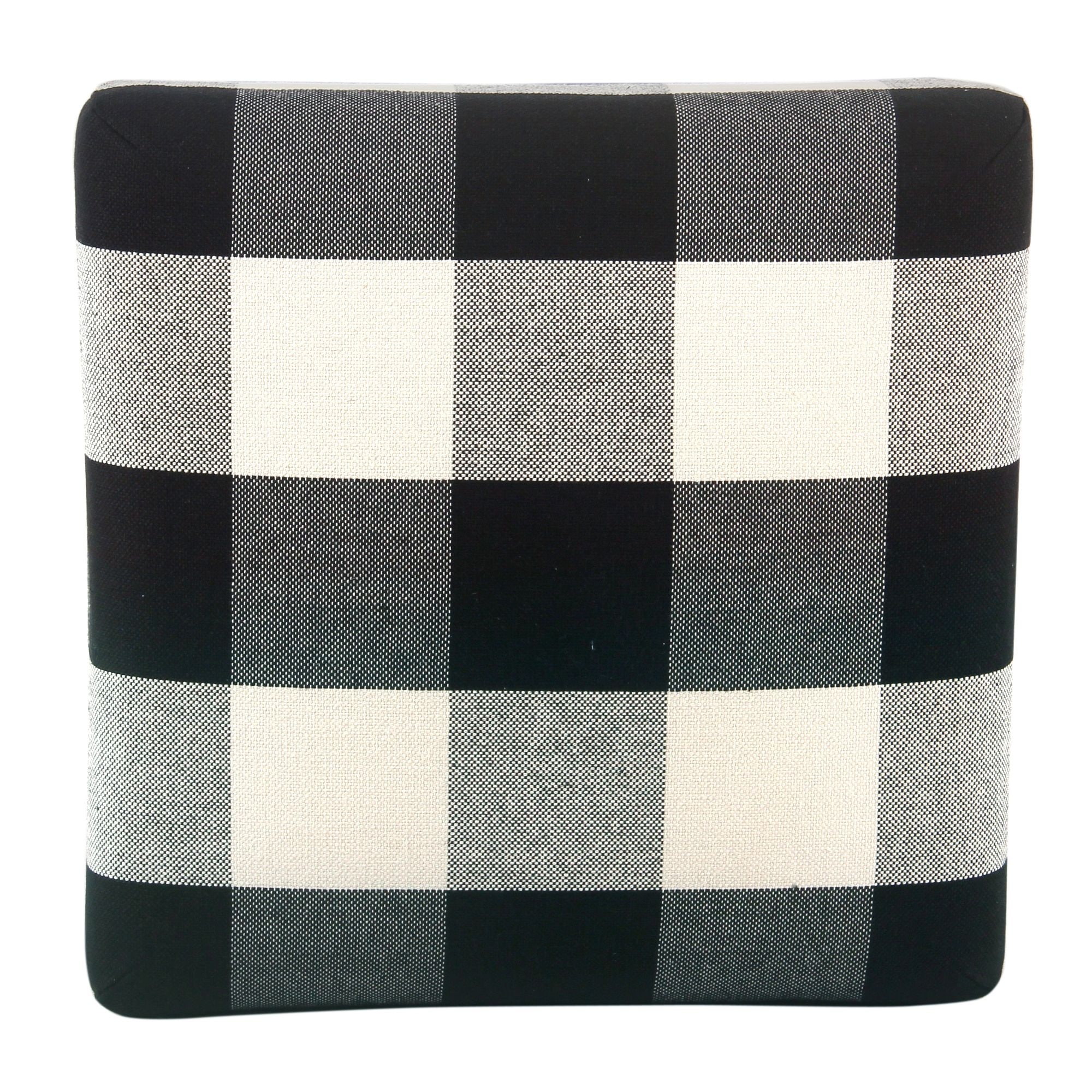 Shop Homepop Square 24 Counter Stool Black Plaid 24 Inches Overstock 18105360