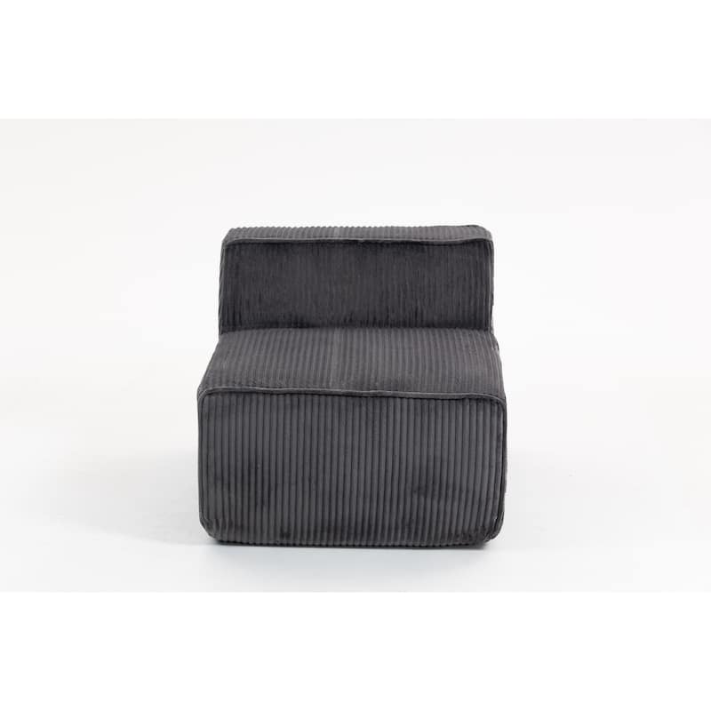 Modular Sectional Sofa with Pillows, Corduroy Upholstered 3-Seater Sofa, All-Compressed Foam Sofa for Living Room, Apartment