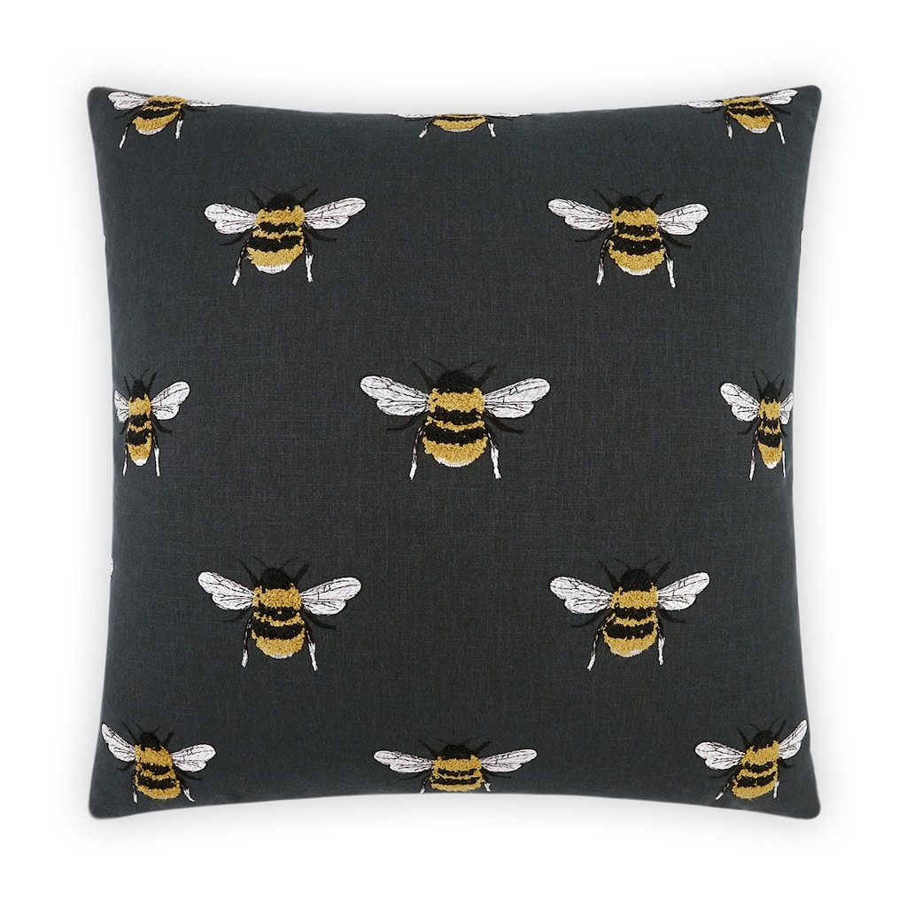 Busy Bee Charcoal Decorative Throw Pillow