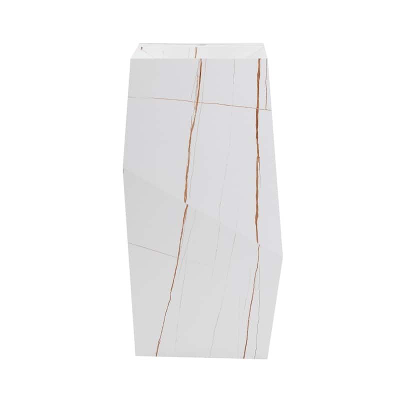 Fine Fixtures Canyon Collection, Elegant Square Shaped Pedestal Sink, - N/A