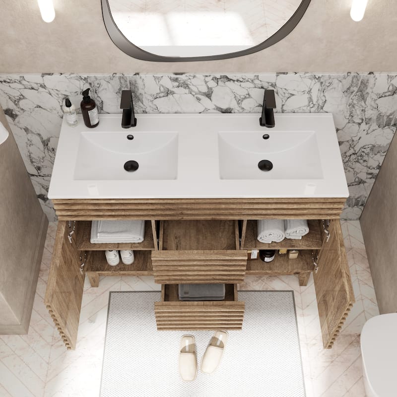 Bathroom Vanity Set W/Drop in Sink Faucet Cabinet Combo