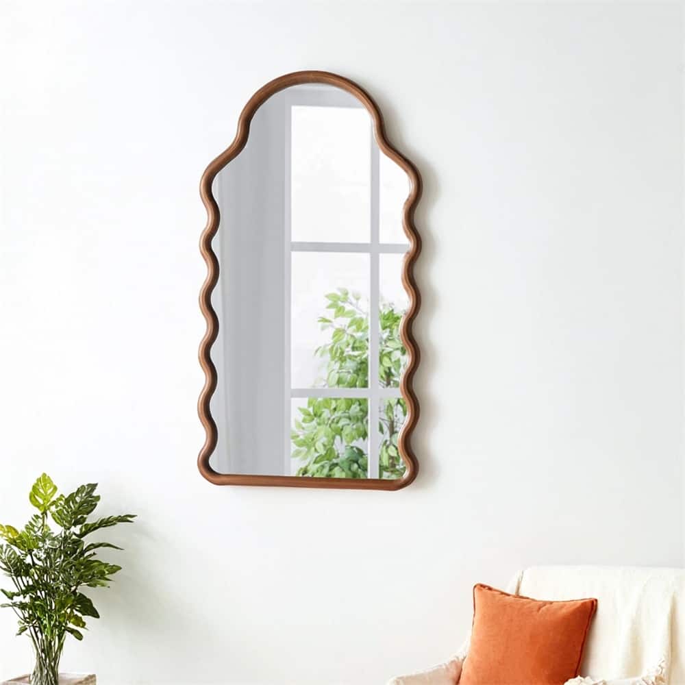 30x1.5x55" Arch Wood Mirror with Unique Frame