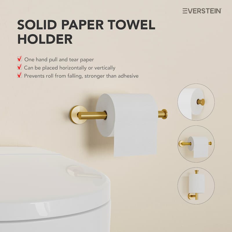 4-Piece Bathroom Hardware Accessories Set, Wall Mount Towel Bar, Toilet Paper Holder, Hand Towel Rack 1 Towel Hooks