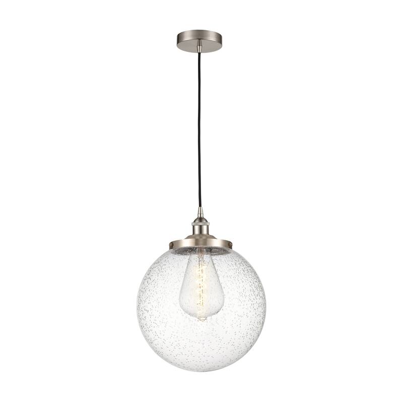 Innovations Lighting Beacon - 1 Light 14" Cord Hung Mini Pendant. - Satin Nickel/Seedy