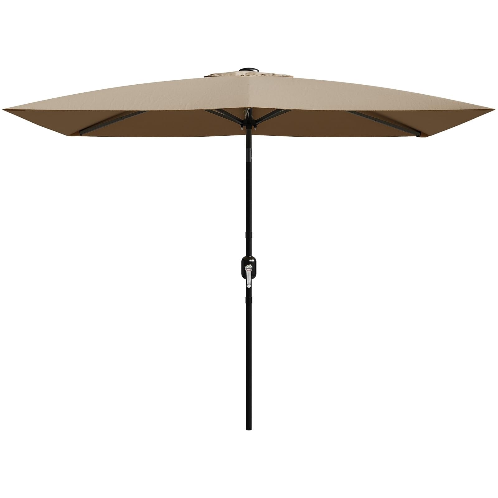 10'X6.5' Rectangular Outdoor Umbrella, with Crank & Push Button Tilt