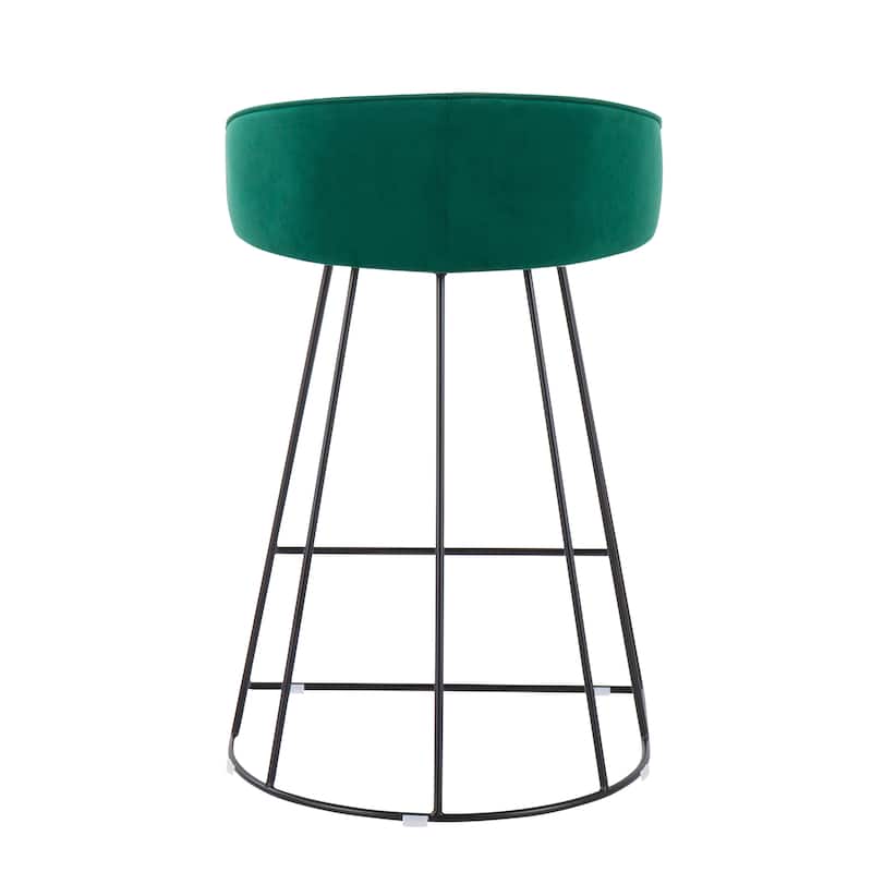 Silver Orchid Haid Velvet Upholstered Counter Stool (Set of 2)