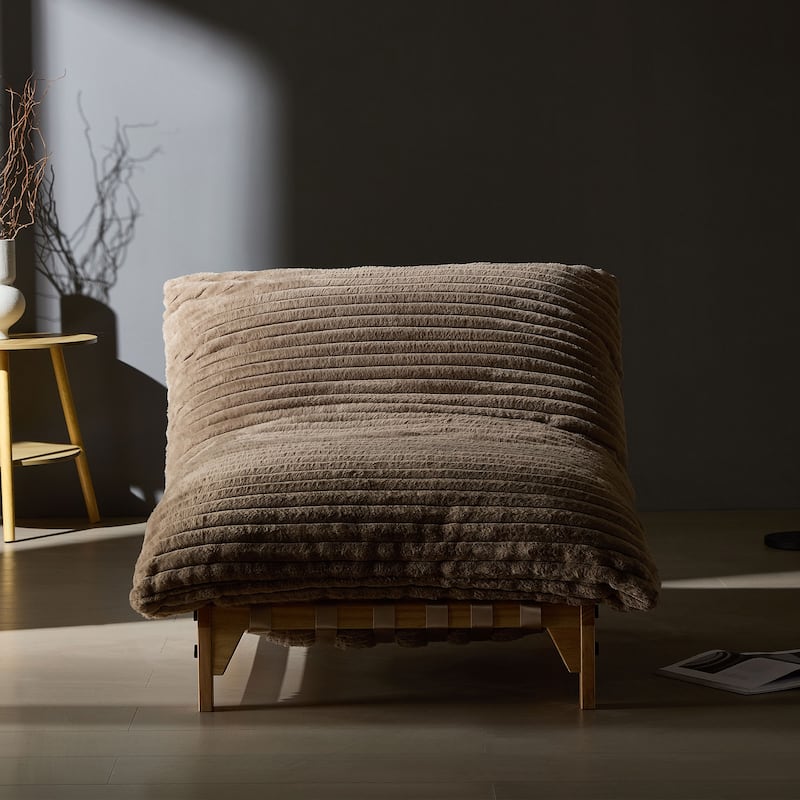Accent Armless Lazy Sofa,Casual Single Sofa,Corduroy Fabric, For Living Room And Bedroom,With Backrest,Single Seat