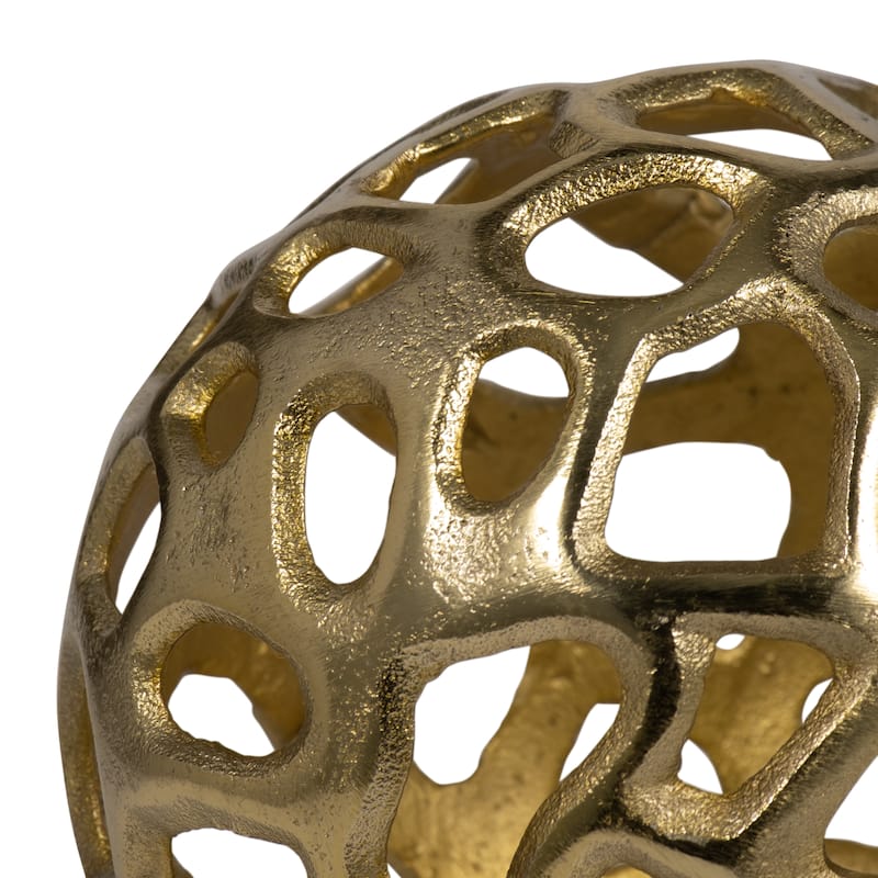 Sagebrook Home Modern Glam 6" Cut-Out Metal Round Orb - 6" x 6" x 6"