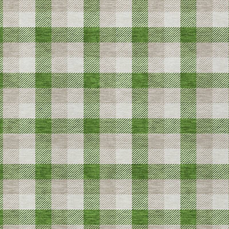 HomeRoots Plaid Transitional Rectangle Outdoor Rug